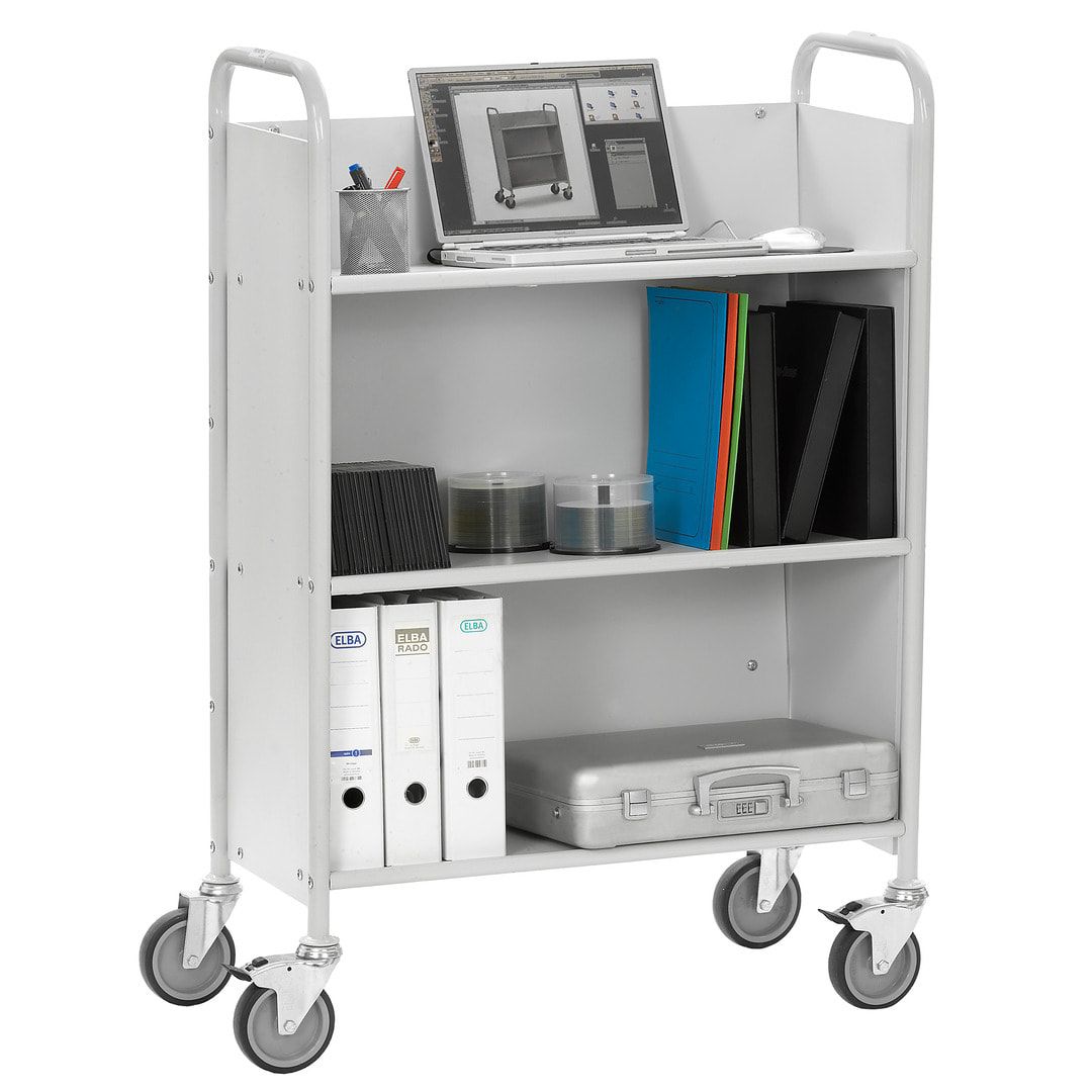 Fetra - Bürowagen - Tragkraft 150 kg - (BxT) 770 x 320 mm - 3 geneigte Fächer