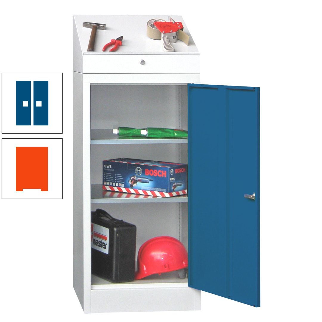 Stehpult mit Schrank - Vollblechtür - Zylinderschloss - 1.270x500x500 mm (HxBxT) - anthrazitgrau