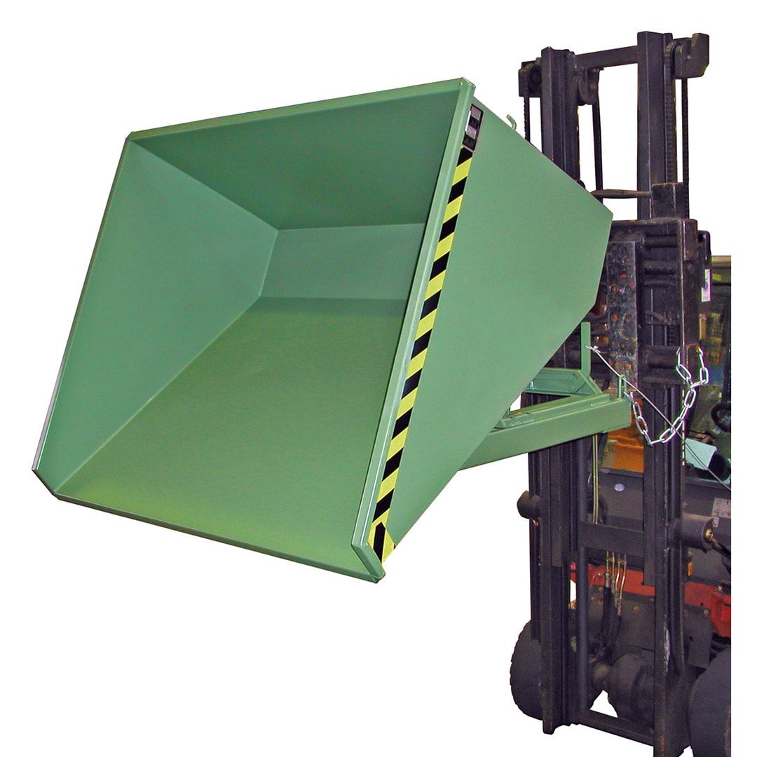 BAUER Kippbehälter - Abrollsystem - Volumen 2.100 l - Traglast 1.500 kg - 1.095 x 1.870 x 1.720 mm (HxBxT) - feuerrot (RAL 3000)