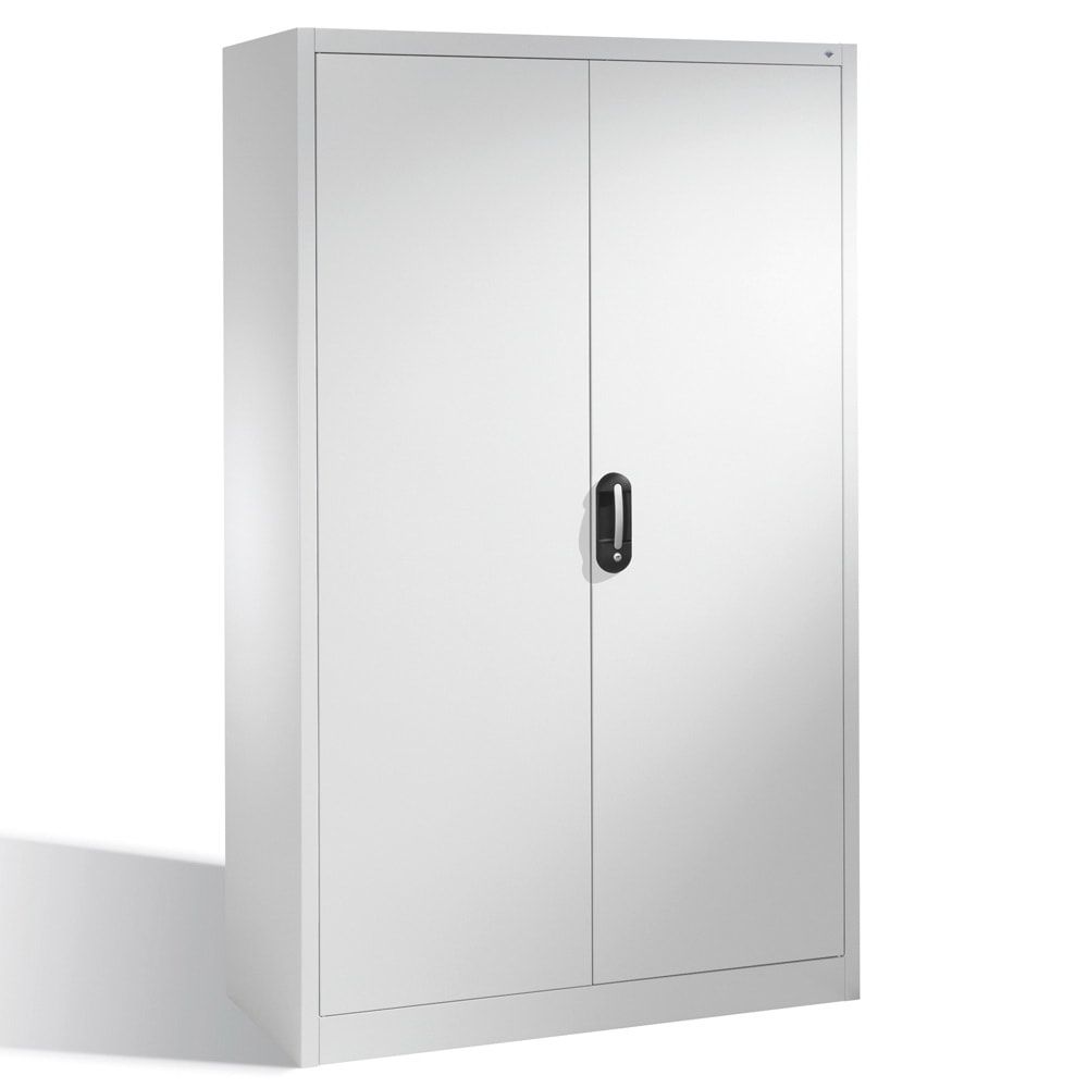C+P Stahlschrank, Werkzeugschrank, Geräteschrank, abschließbar, 4 Fachböden, Korpusfarbe lichtgrau, Front enzianblau, 1.950 x 1.200 x 400 mm (HxBxT)