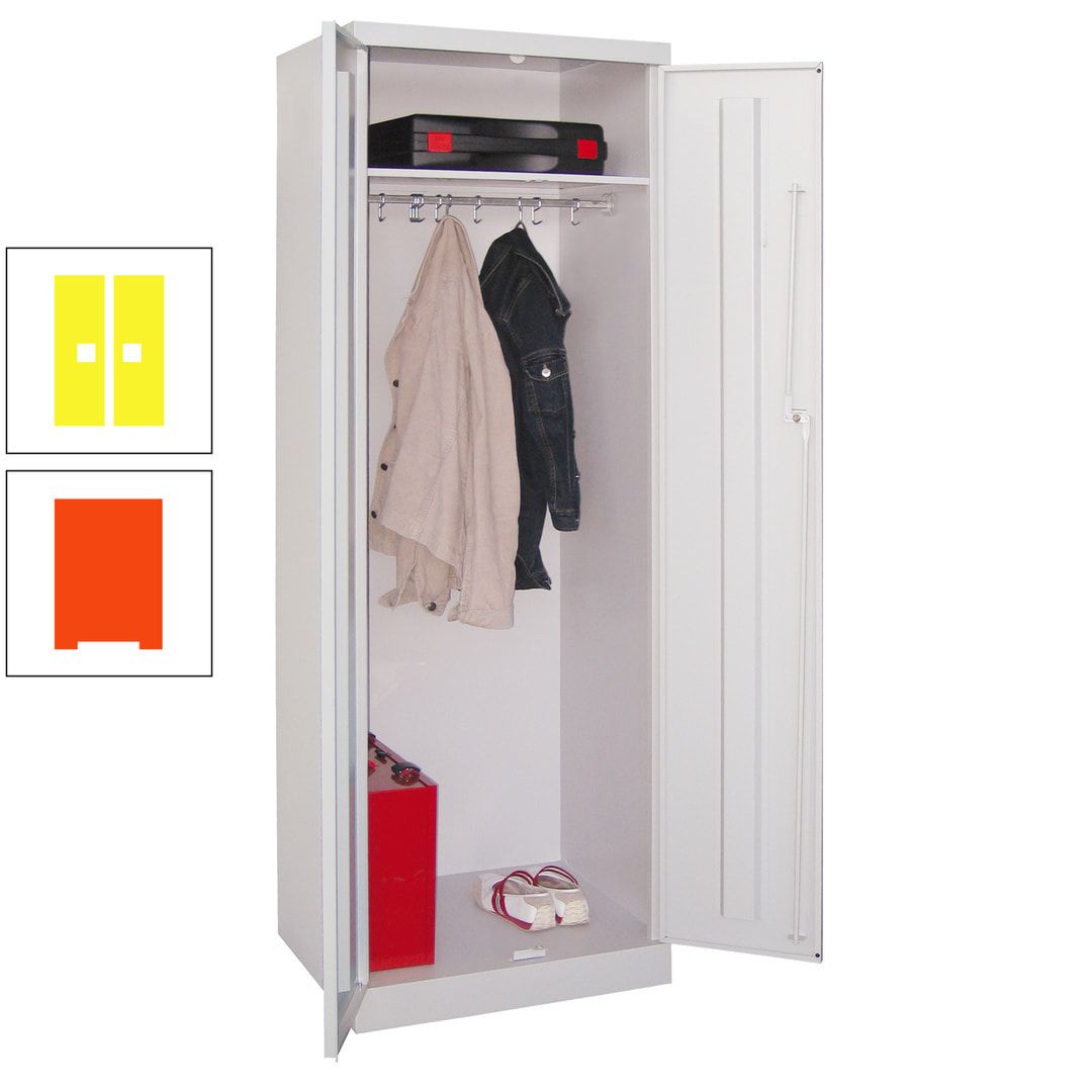 Garderobenschrank - 1 Fachboden - Kleiderstange - 1.800x600x500 mm (HxBxT) - Zylinderschloss - anthrazitgrau