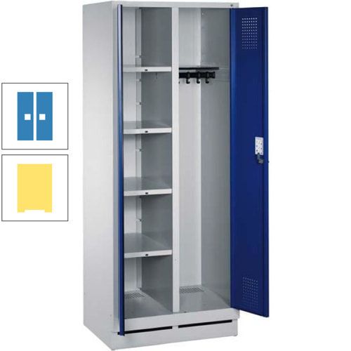 Mehrzweckschrank, Doppeltüren, Füße, 2 Abteile a 300 mm, Korpus anthrazitgrau, Tür anthrazitgrau, 1.800 x 600 x 500 mm (HxBxT)