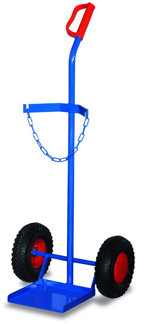 Stahlflaschenkarre - Traglast 100 kg - für 1 Flasche a 40/50 l - Luftbereifung