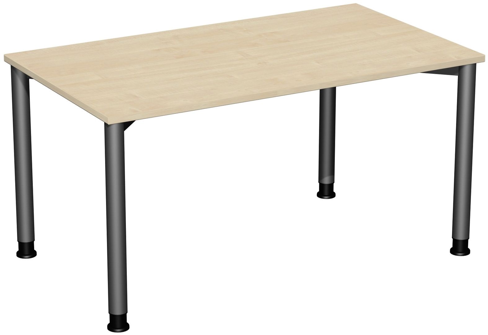Schreibtisch - 4-Fuß Flex - Bürotisch - Höhe 680-800 mm - 1.000 x 800 mm (BxT) - Gestell anthrazit - Ahorn