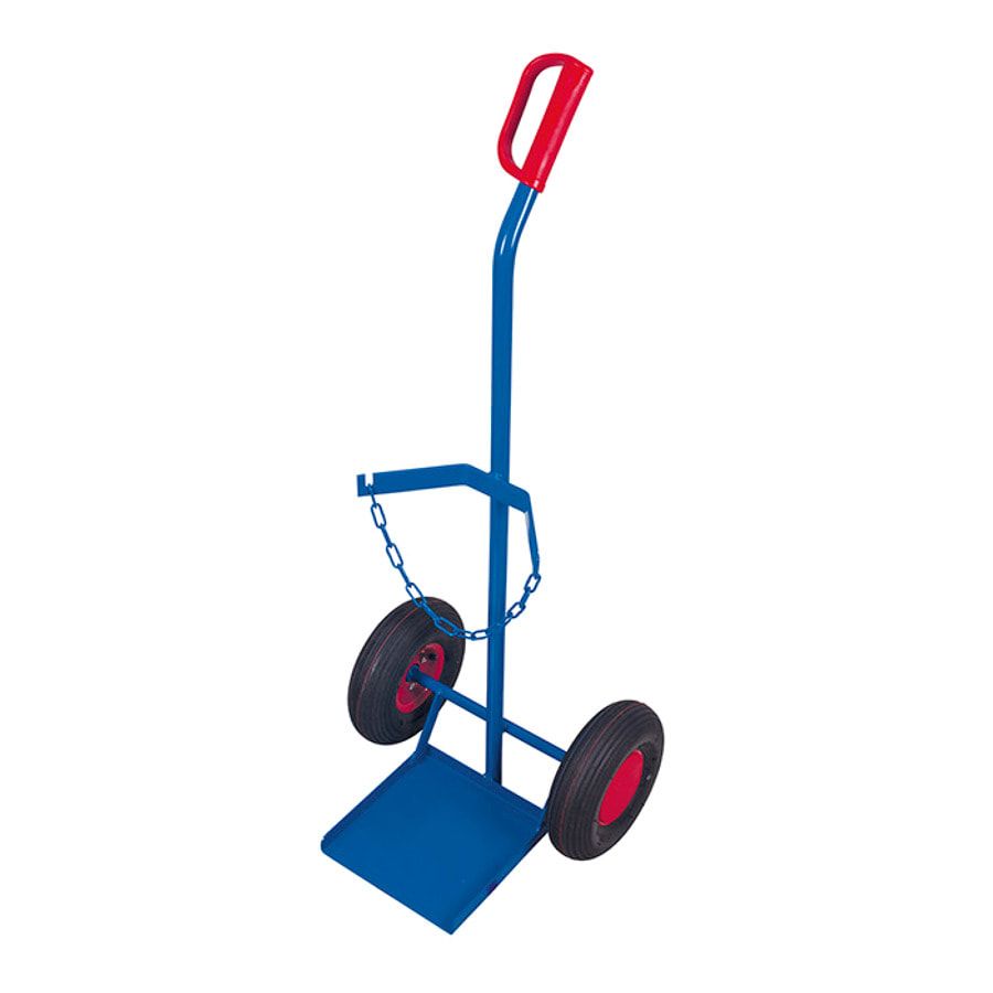 Stahlflaschenkarre - Traglast 100 kg - für 1 Flasche a 20/40/50 l - Luftbereifung