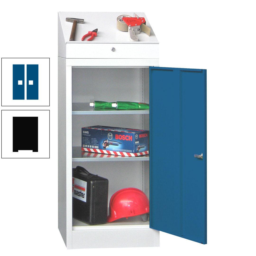 Stehpult mit Schrank - Vollblechtür - Zylinderschloss - 1.270x500x500 mm (HxBxT) - anthrazitgrau