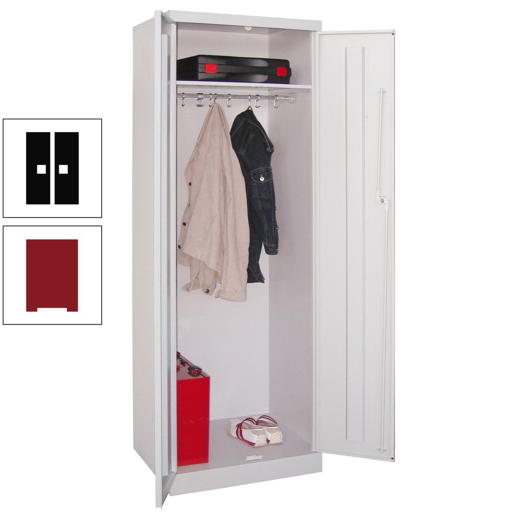 Garderobenschrank - 1 Fachboden - Kleiderstange - 1.800x600x500 mm (HxBxT) - Zylinderschloss - anthrazitgrau