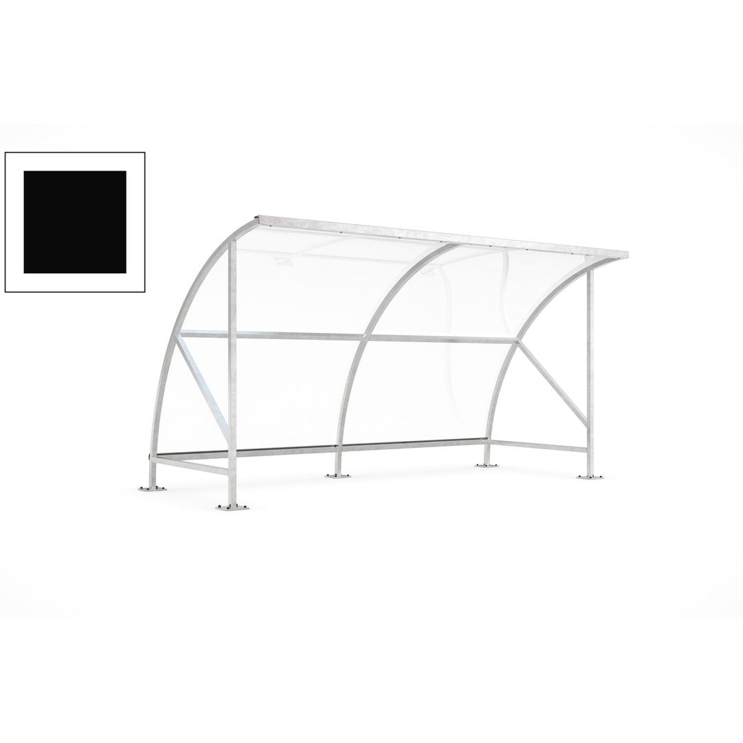 Fahrradunterstand - Fahrradgarage mit Bogendach - Stahl und Kunststoff - 2.290 x 4.130 x 2.100 mm (HxBxT) - Farbe Achatgrau