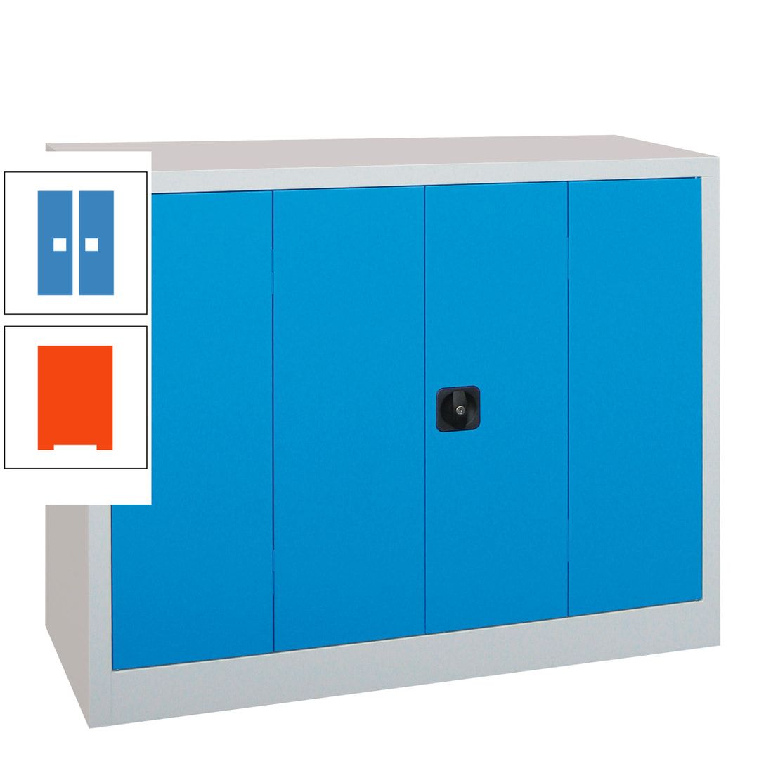 Falttürenschrank - 1.000x1.200x400 mm (HxBxT) - 2 Einlegeböden, gepulvert - Zylinderschloss - anthrazitgrau