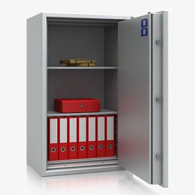 Dokumententresor, Geldschrank, Safe, VdS Klasse 2, 60 Minuten feuerfest, Türen 1-flügelig, Höhe wählbar, 710 x 497 mm (BxT), Farbe lichtgrau