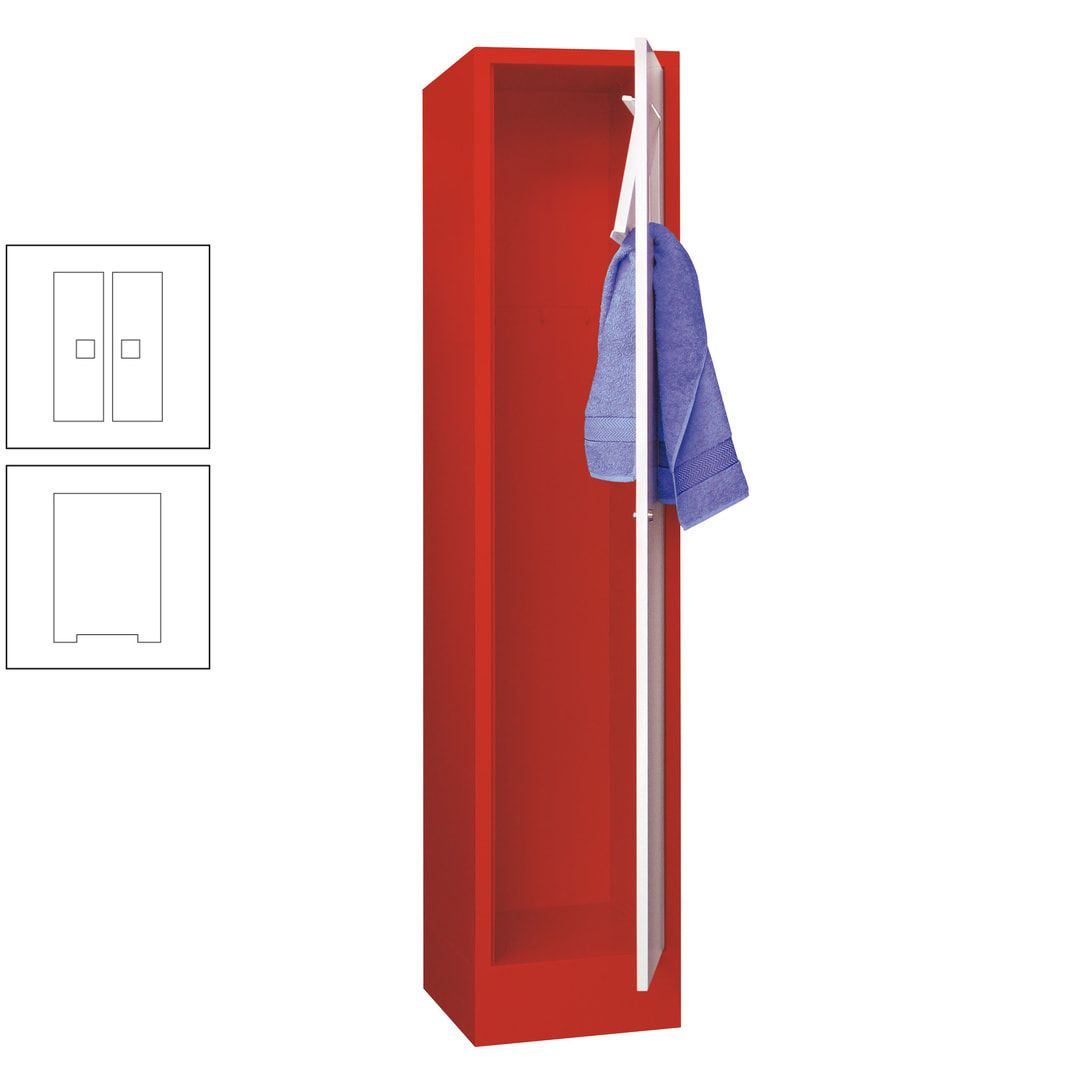 Wäschesammelschrank - 1.850 x 400 x 500 mm (HxBxT) - Sockel - Zylinderschloss - anthrazitgrau