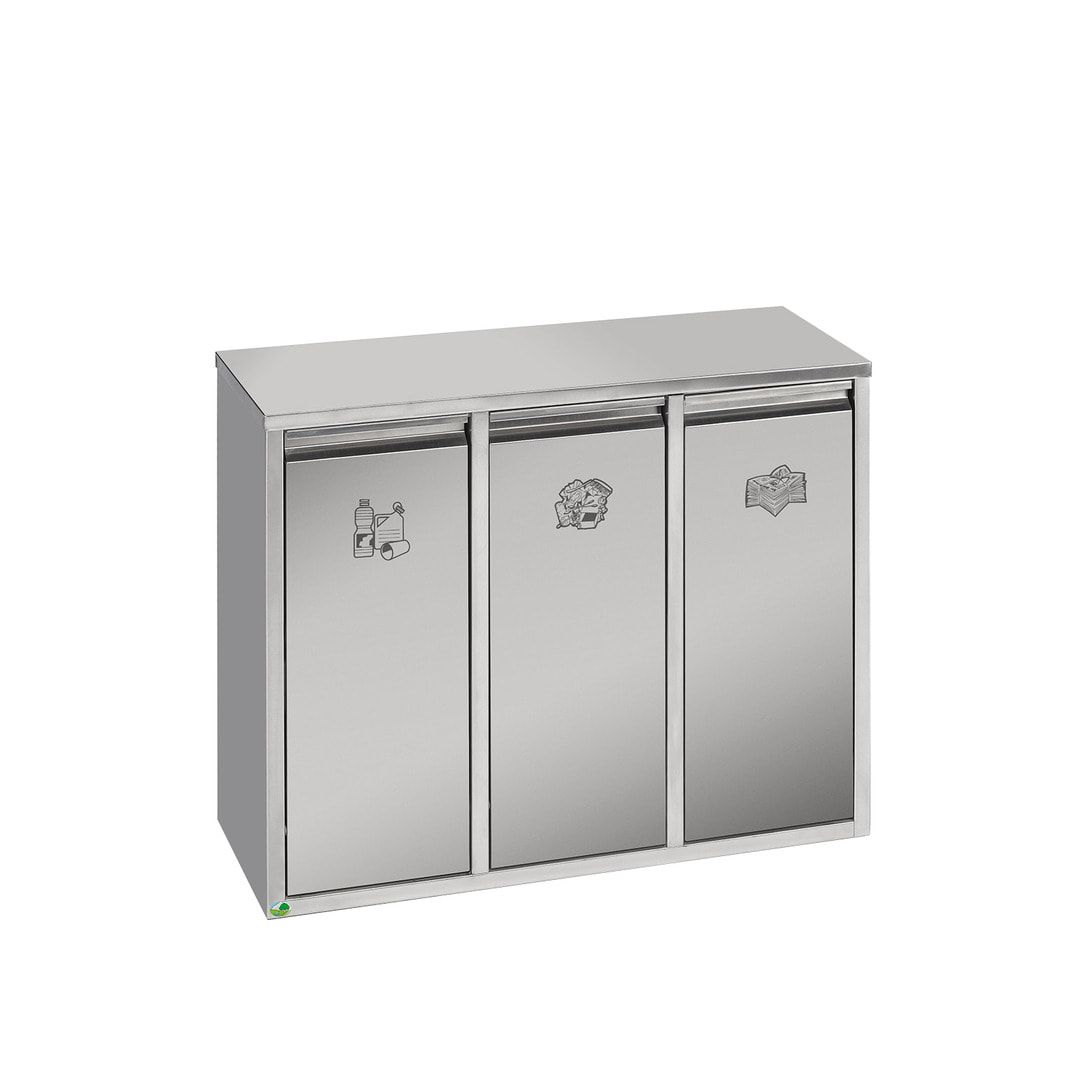 Wertstoffsammelstation - 21 l - 470 x 580 x 270 mm (HxBxT) - Edelstahl