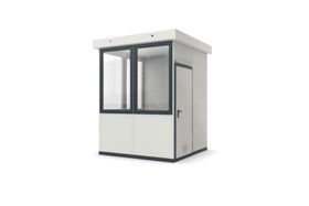 Bürocontainer, Pförtnerhäuschen, Kassenhaus, Anmeldung, mobil, für Außen, 2.800 x 2.045 x 2.045 mm (HxBxT), 4,18 qm, Inklusive Fußboden