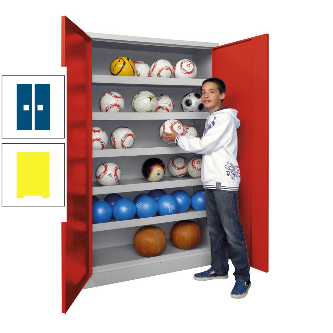 Ballschrank - Vollblechtüren - 5 Böden - 1.950x1.500x500 mm (HxBxT) - anthrazitgrau