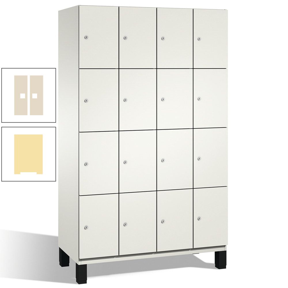Fächerschrank, Stahlschrank, 16 Fächer, Türöffnungsbegrenzer, mit Füßen, Korpus lichtgrau, Tür anthrazitgrau, 1.980 x 1.200 x 525 mm (HxBxT)