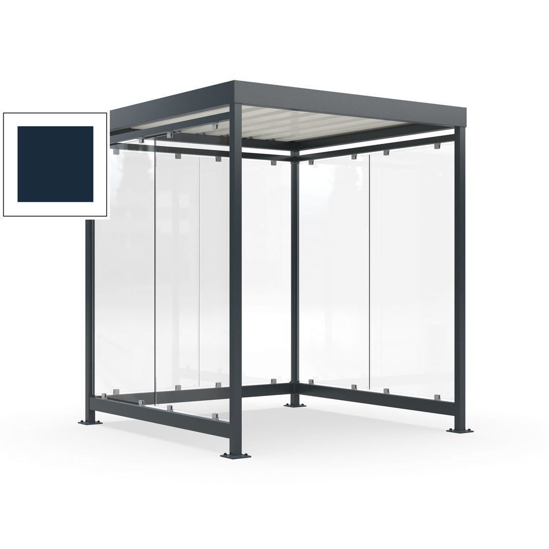 Raucherunterstand, Bushaltestelle, 6-7 Personen, 6 Wände, 2.510 x 2.165 x 2.165 mm (HxBxT), Achatgrau