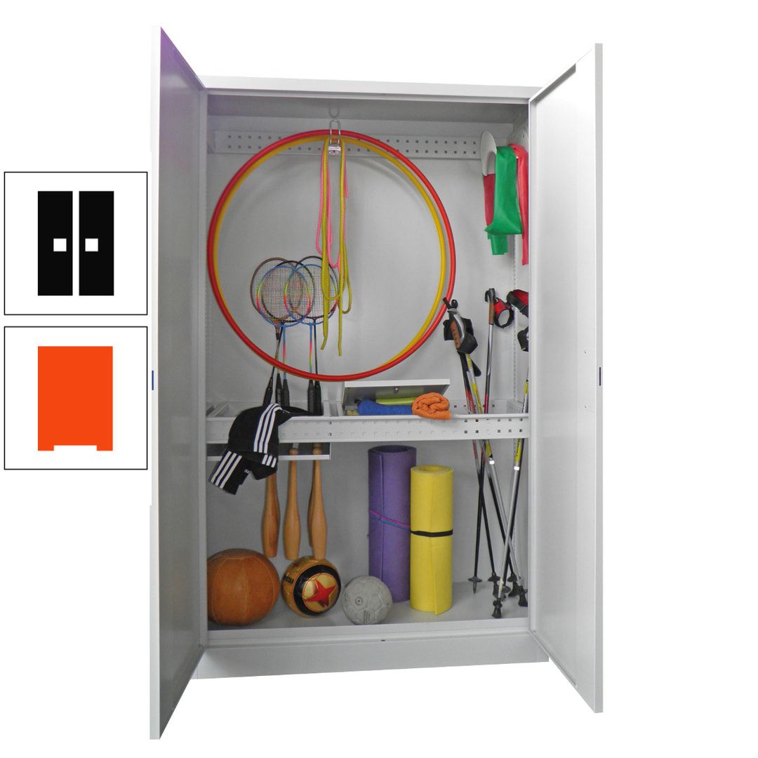 Sportschrank - Vollblechtüren - Variante 1 - 1.950x1.200x500 mm (HxBxT) - anthrazitgrau