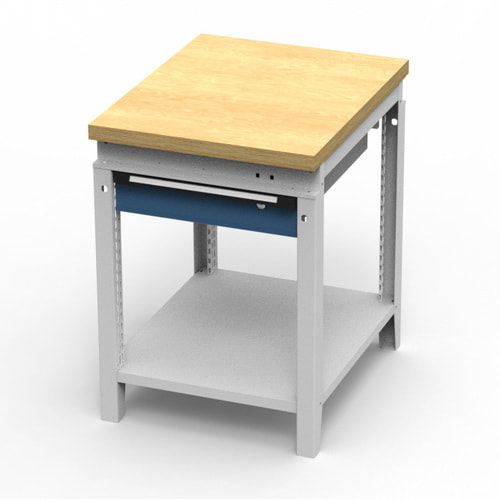 OTTOKIND Werkbank - Arbeitsplatte bündig - 850 x 605 x 750 mm (HxBxT) - Schublade - Ablageboden - lichtgrau