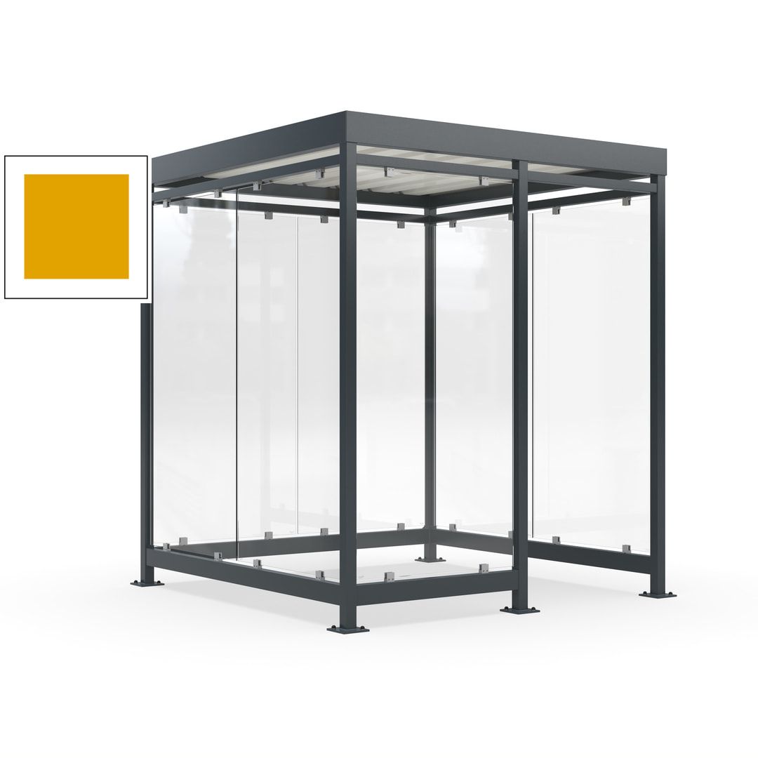 Raucherunterstand, Bushaltestelle, 7 Wände, 6-7 Personen, 2.510 x 2.165 x 2.165 mm (HxBxT), Farbe Achatgrau