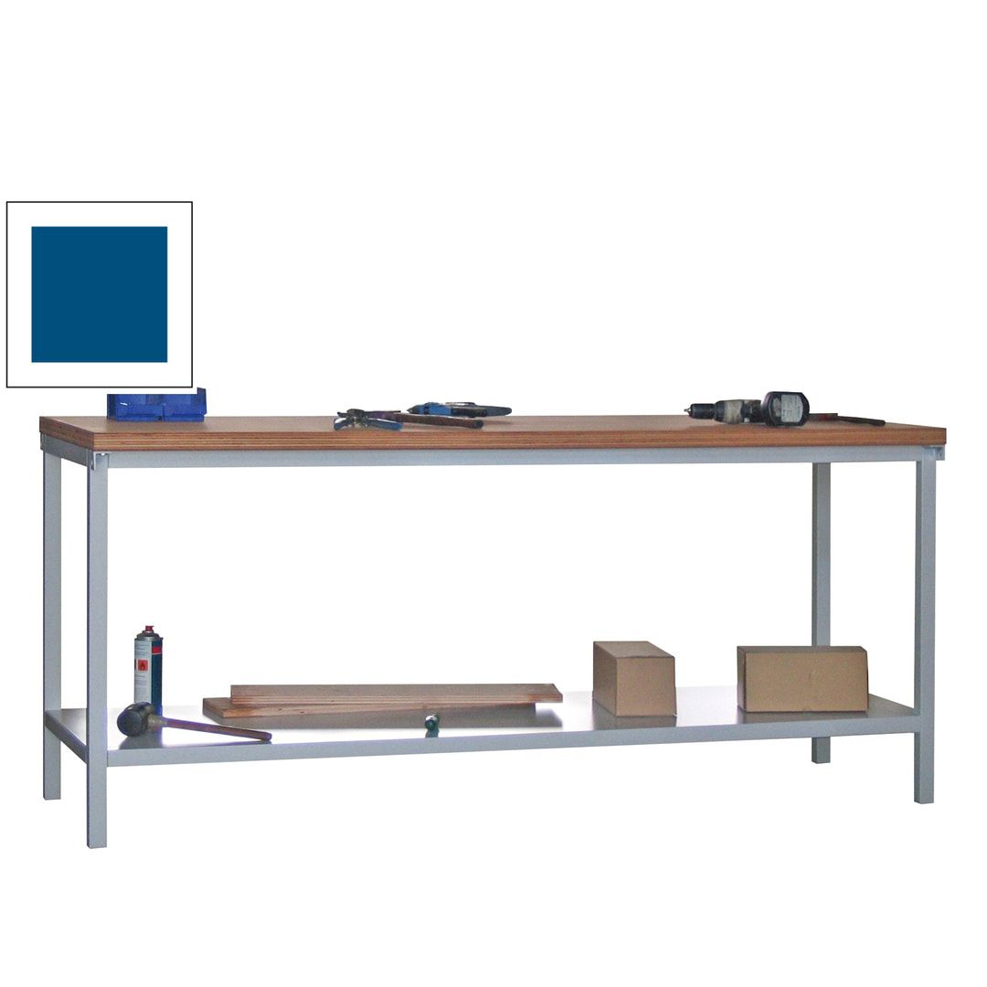 Werkbank mit Ablageboden - 900 x 2.000 x 700 mm (HxBxT) - Traglast 1.400 kg - anthrazitgrau