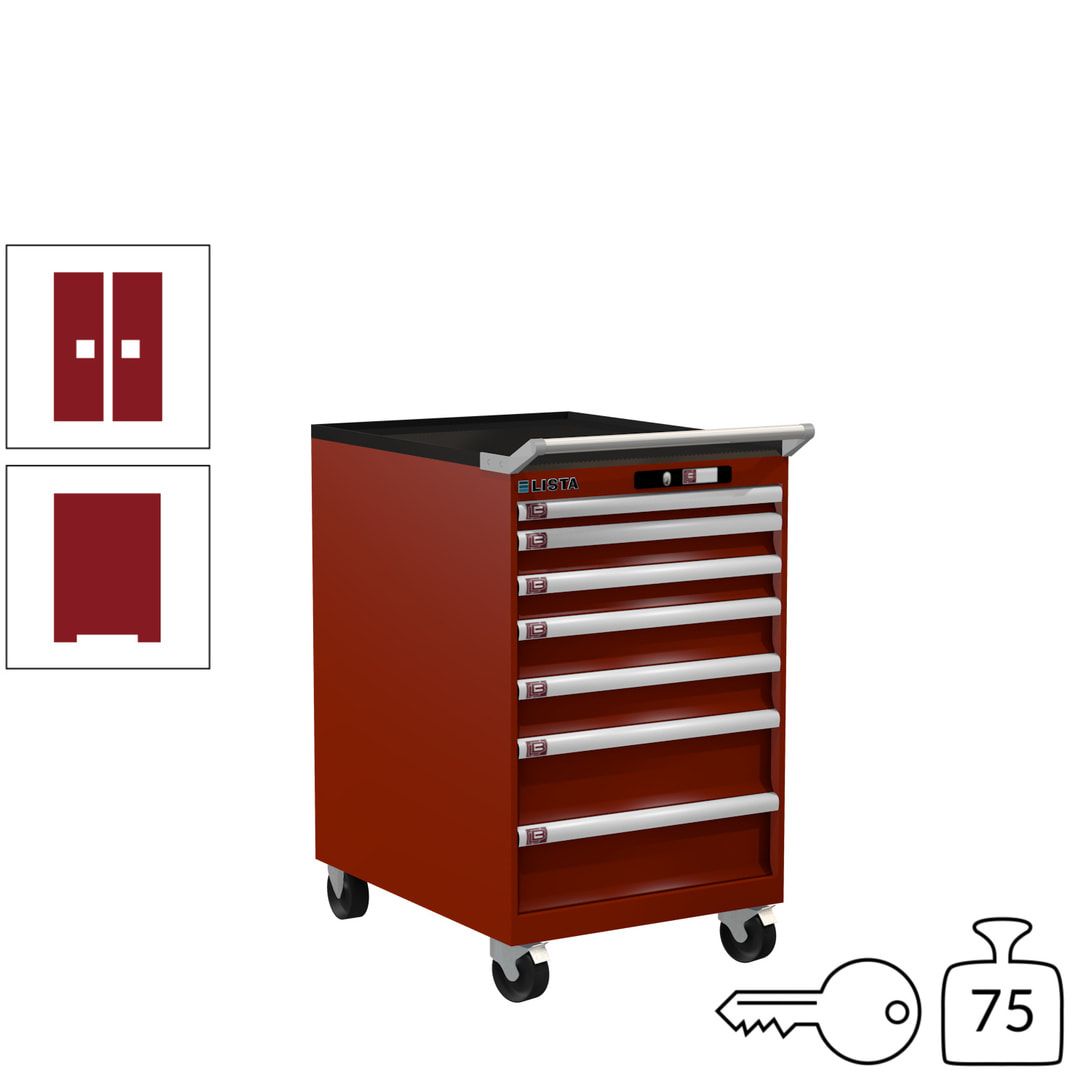 Lista Schubladenschrank - 14.372.010 - 990 x 564 x 725 mm (HxBxT) - 7 Schubladen - 75 kg - Key Lock - lichtblau (RAL 5012)