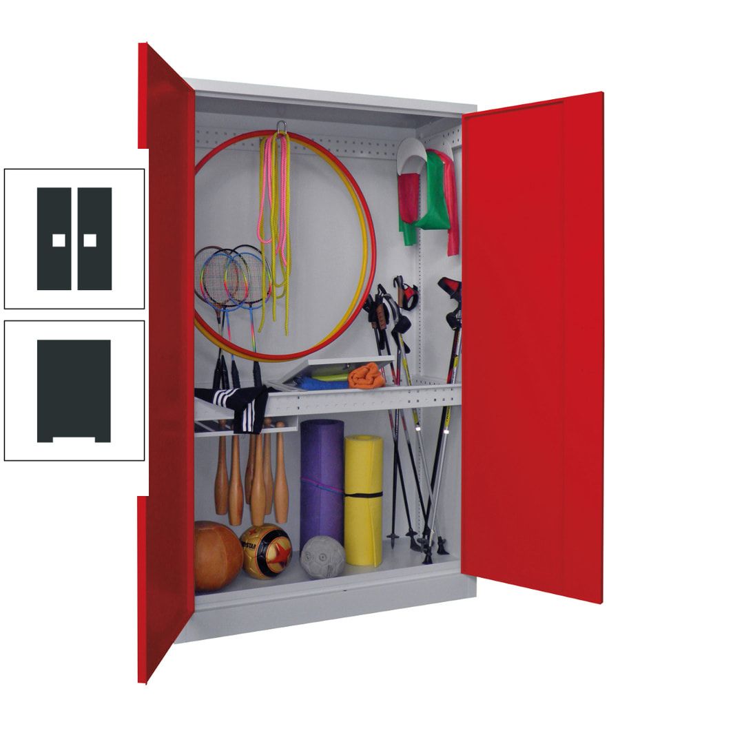 Sportschrank - Vollblechtüren - 1.950x1.200x500 mm (HxBxT) - anthrazitgrau