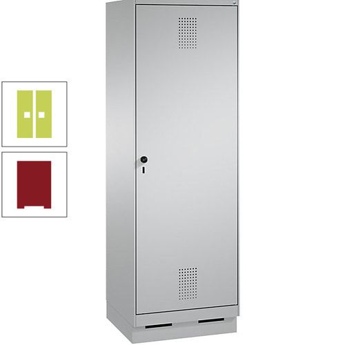 Doppel-Spind, Garderobenschrank, 1 Tür für 2 Abteile a 300 mm, Korpus anthrazitgrau, Türen anthrazitgrau, 1.800 x 600 x 500 mm (HxBxT)