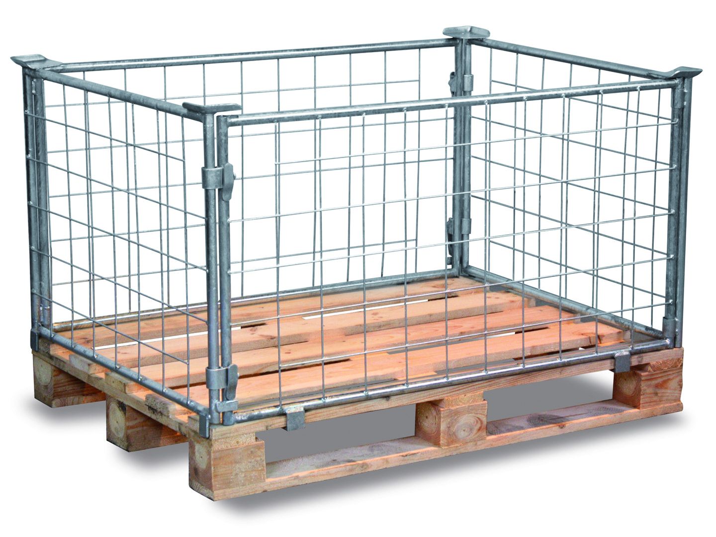 Palettenaufsatzrahmen für Europalette - 1.500 kg - Höhe 400 mm - 4-fach stapelbar - Gitter - lichtblau