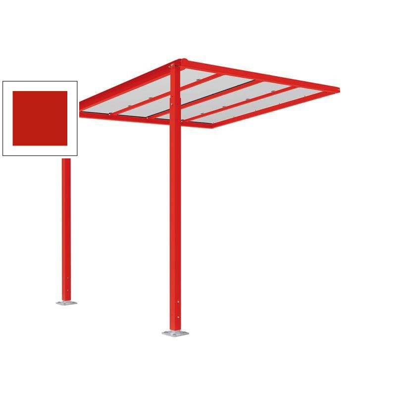 Erweiterung für Fahrradüberdachung, Unterstand, 6 Plätze, feuerverzinkt, 2.880 x 2.500 x 2.434 mm (HxBxT), enzianblau (RAL 5010)