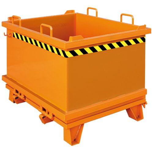 Eichinger Klappbodenbehälter, 1.000 Liter, stapelbar, selbstkippbar, Kettensicherung, 1.070 x 1.000 x 1.330 mm (HxBxT), Farbe anthrazitgrau