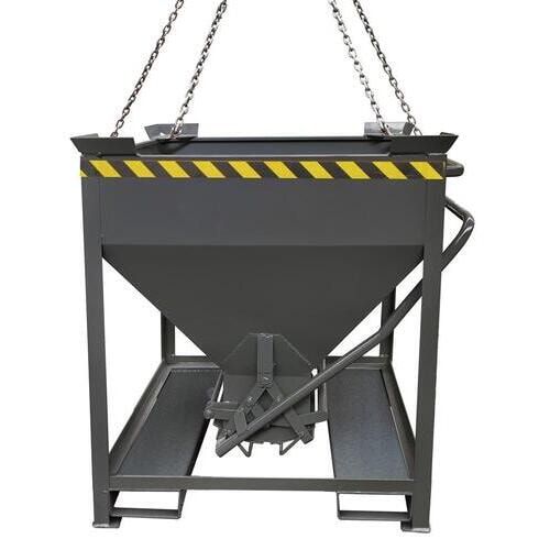 Eichinger Silobehälter, für Stapler und Kran, mit Auslass, Scherenverschluss, stapelbar, 300 Liter, 1.200 x 850 x 1.100 mm (HxBxT) Farbe Feuerverzinkt