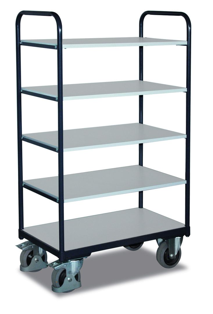 ESD Etagenwagen - 2 Wände - 5 Etagen - (BxT) 500 x 850 mm - Traglast 250 kg