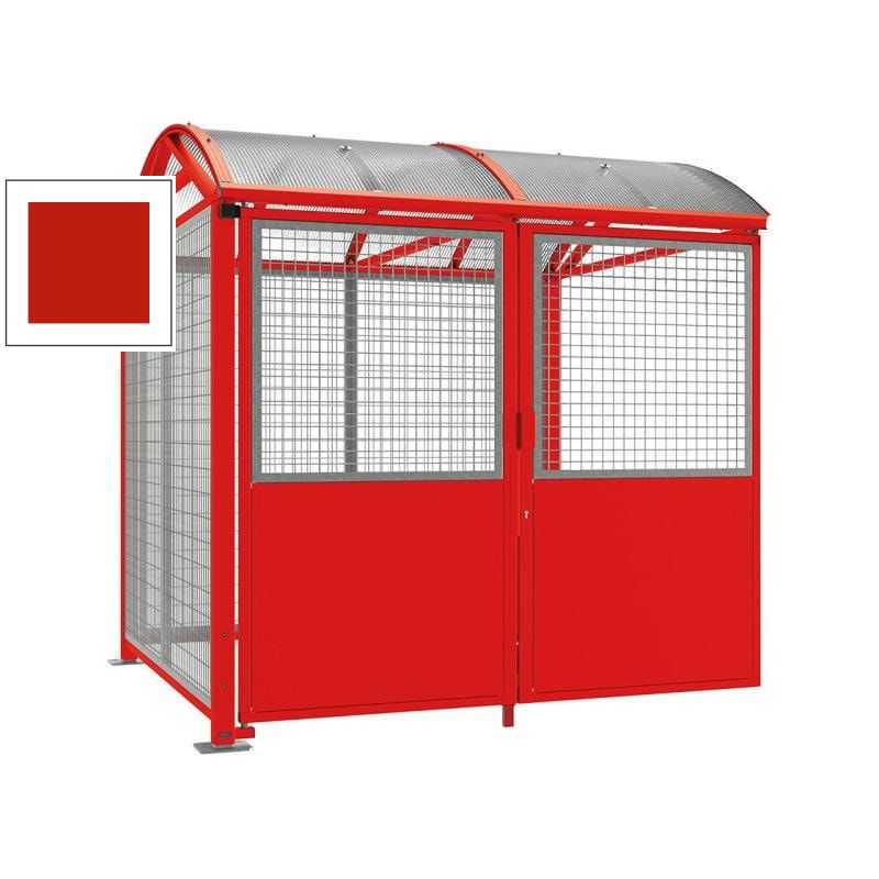 Fahrradüberdachung, Fahrradhaus, Unterstand, Erweiterung, Zylinderschloss, 2.640 x 2.520 x 2.830 mm (HxBxT), feuerverzinkt, Farbe enzianblau