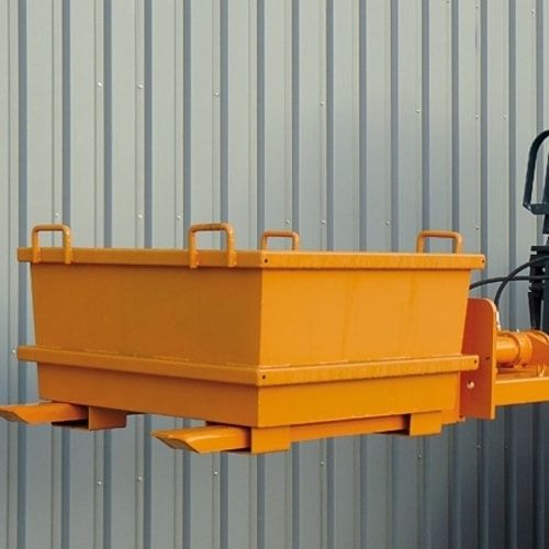 Behälterkipper für Gabelstapler, hydraulisch, verstellbare Zinkenbreite bis 1.125 mm, Kettensicherung, Traglast 1500 kg, Farbe anthrazitgrau