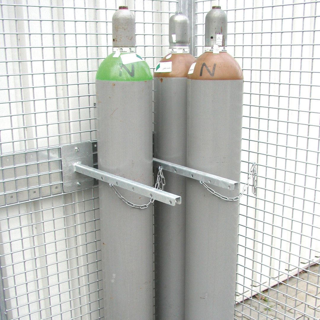 Fahrbarer Gasflaschencontainer - für 104 220-mm-Flaschen - Gitterrost - feuerverzinkt
