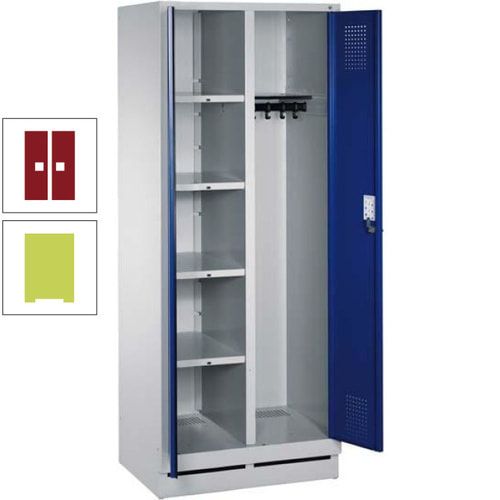 Mehrzweckschrank, Doppeltüren, Füße, 2 Abteile a 300 mm, Korpus anthrazitgrau, Tür anthrazitgrau, 1.800 x 600 x 500 mm (HxBxT)