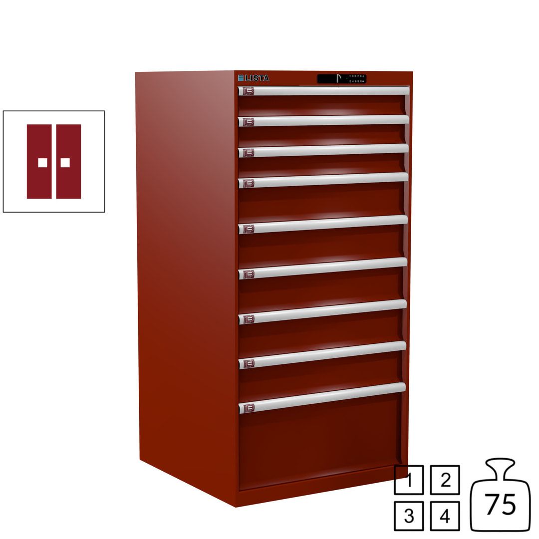 Lista Schubladenschrank - 13.106.010 - 1.450x717x725 mm (HxBxT) - 9 Schubladen - 200 kg - Key Lock - lichtblau (RAL 5012)