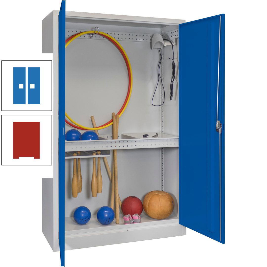 Sportschrank - Vollblechtüren - Variante 3 - 1.950x1.200x500 mm (HxBxT) - anthrazitgrau