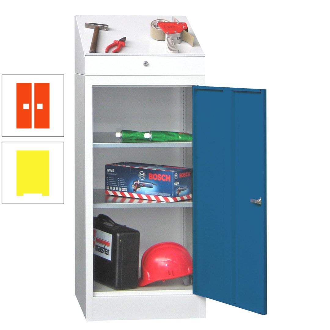 Stehpult mit Schrank - Vollblechtür - Zylinderschloss - 1.270x500x500 mm (HxBxT) - anthrazitgrau