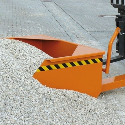 Eichinger Stapler-Schaufel, Seilzug, Volumen 1.000 l, Traglast 3.000 kg, Maße 650 x 1.300 x 3.000 mm, Farbe anthrazitgrau (RAL 7016)