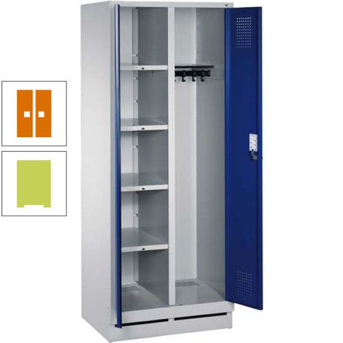 Mehrzweckschrank, Doppeltüren, Füße, 2 Abteile a 300 mm, Korpus anthrazitgrau, Tür anthrazitgrau, 1.800 x 600 x 500 mm (HxBxT)