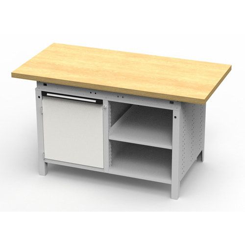 OTTOKIND Werkbank - bündige Arbeitsplatte - 850 x 1.150 x 750 mm (HxBxT) - Schrank - 2 Ablageböden - lichtgrau
