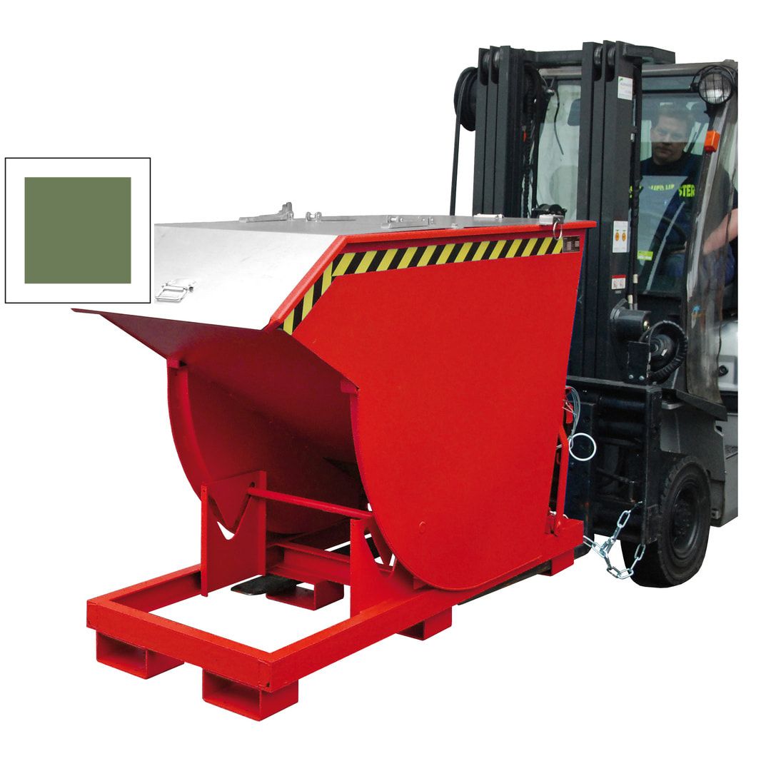 BAUER Kippbehälter m. Abrollmechanismus - 1.000 l - 3.000 kg - feuerrot
