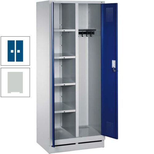 Mehrzweckschrank, Doppeltüren, Füße, 2 Abteile a 300 mm, Korpus anthrazitgrau, Tür anthrazitgrau, 1.800 x 600 x 500 mm (HxBxT)