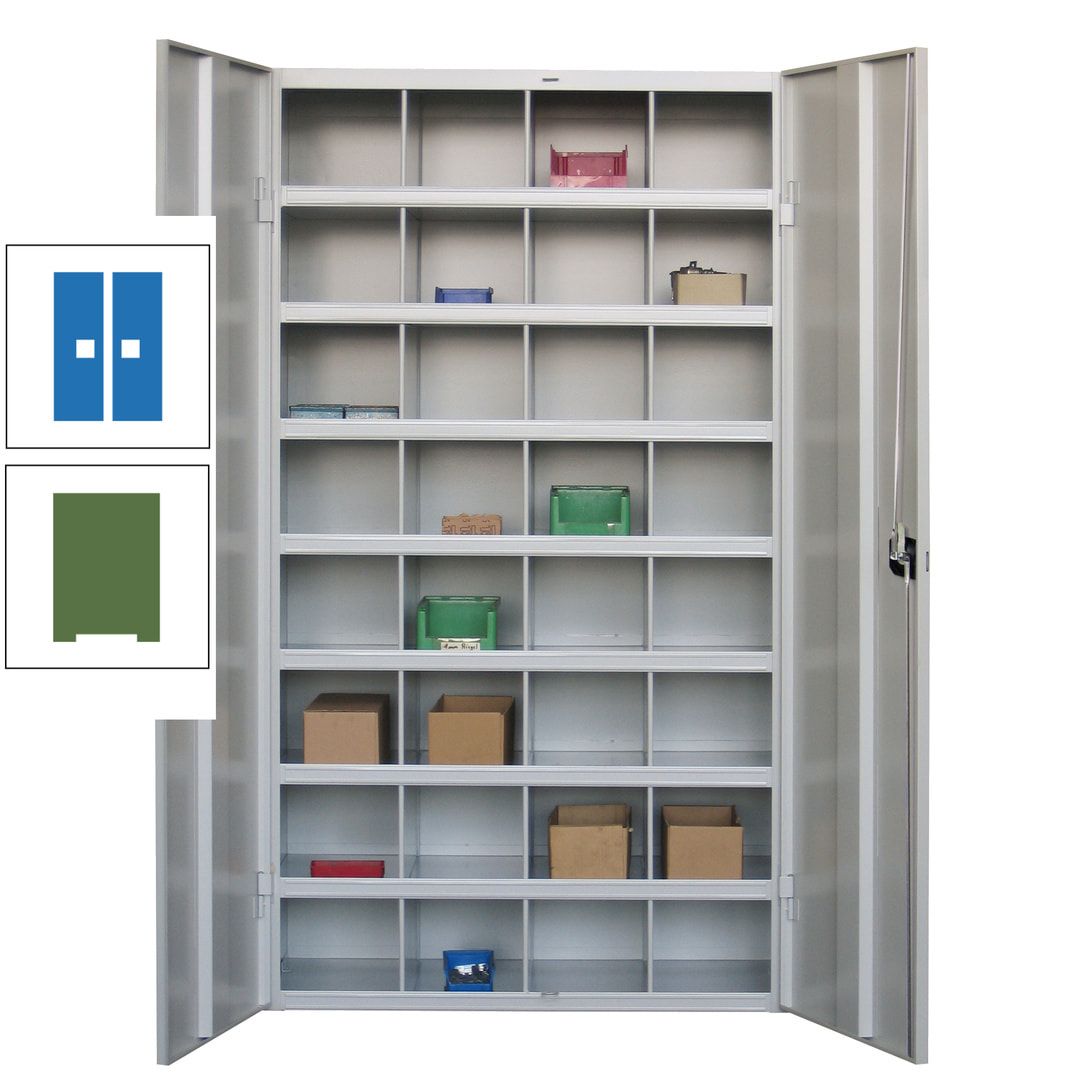 Fächerschrank - Sortierstation - Büroschrank - 32 Fächer - 1.800 x 1.000 x 530 mm (HxBxT) - Materialschrank - anthrazitgrau