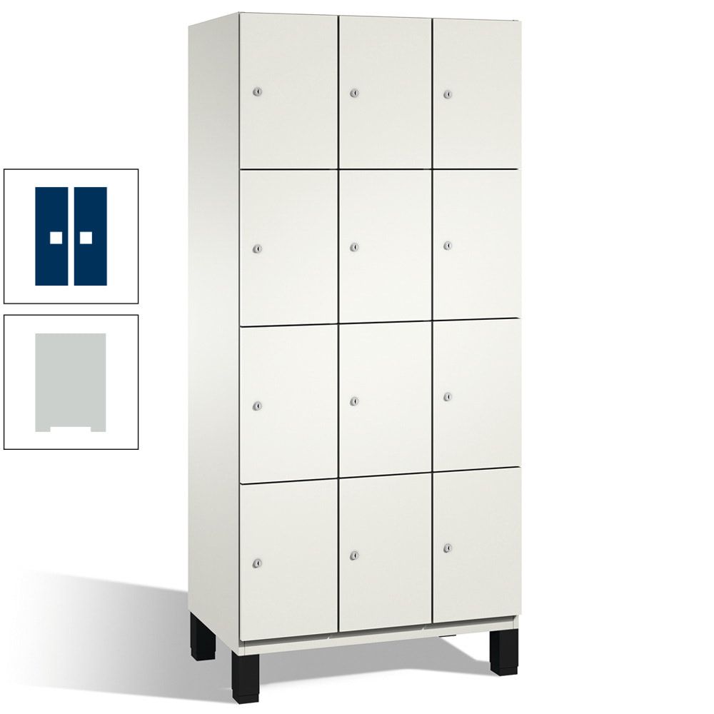 Fächerschrank, Stahlschrank, 12 Fächer, Türöffnungsbegrenzer, mit Füßen, Korpus lichtgrau, Tür anthrazitgrau, 1.980 x 900 x 525 mm (HxBxT)