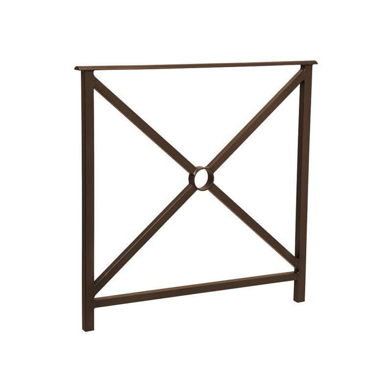 Geländer Kreuz und Kreis - 1.000 x 800 mm - flacher Handlauf - Farbe enzianblau - Außengeländer Systemgeländer