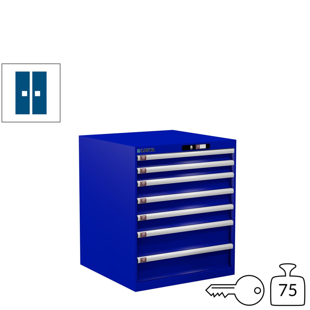 Lista Schubladenschrank - 14.409.010 - 850x717x725 mm (HxBxT) - 7 Schubladen - 75 kg - Key Lock - lichtblau (RAL 5012)