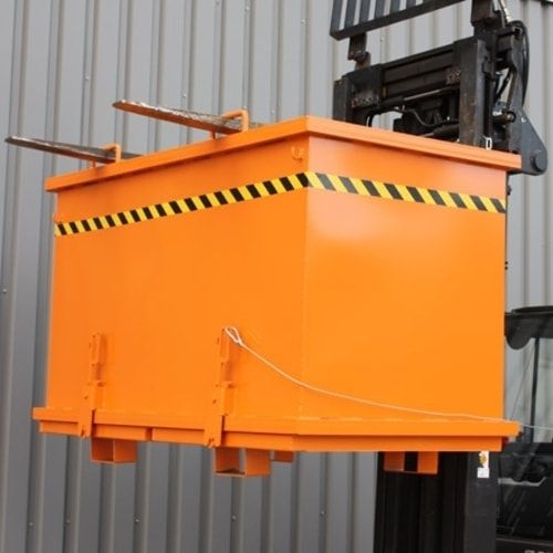 Eichinger Klappbodenbehälter, Behälter 2x900 Liter, Traglast 1.500 kg, für Stapler und Kran, Seilzug, Kettensicherung, Farbe: anthrazitgrau (RAL 7016)