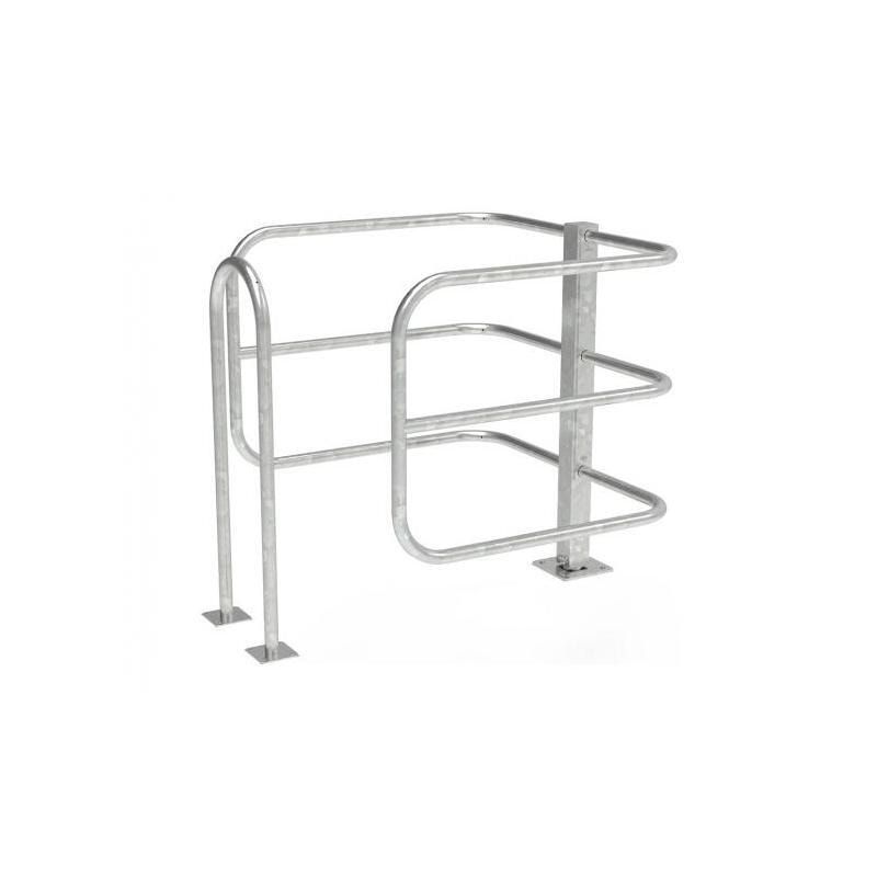Selektive Schranke, für Fußgänger, Rollstühle und Kinderwagen, Stahlrohr, Sperrbreite 1.275 mm, Farbe enzianblau